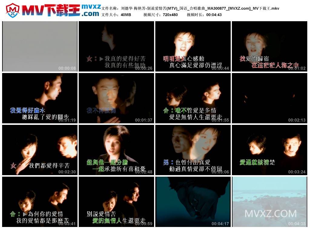 刘德华 梅艳芳-别说爱情苦(MTV)_国语_合唱歌曲_MA300877